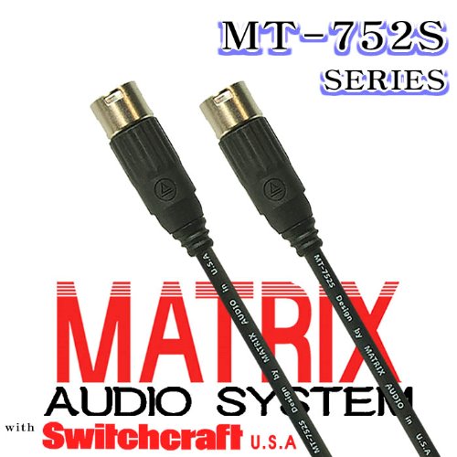 매트릭스 MT752S-5-BB 모니터스피커케이블 Matrix MT-752S + 스위치크래프트 AAA3MPZ+AAA3MPZ 플러그 모니터스피커케이블 5ft, 1.52m 수캐논-수캐논