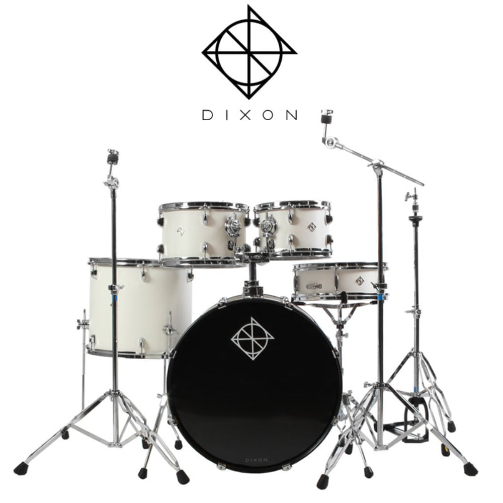 딕슨 네오클래식 5기통 락 드럼세트 테크화이트색 Dixon Spark 5 Drum Rock Set Tech White 10,12,16탐,14스네어22베이스