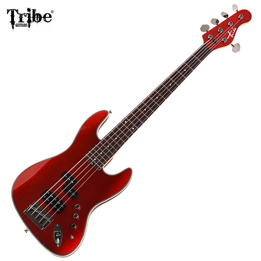 트라이브 SF5R 5현 베이스 빨간색 파우페로지판 Tribe SF-5R Bass Red Pau Ferro Fingerboard