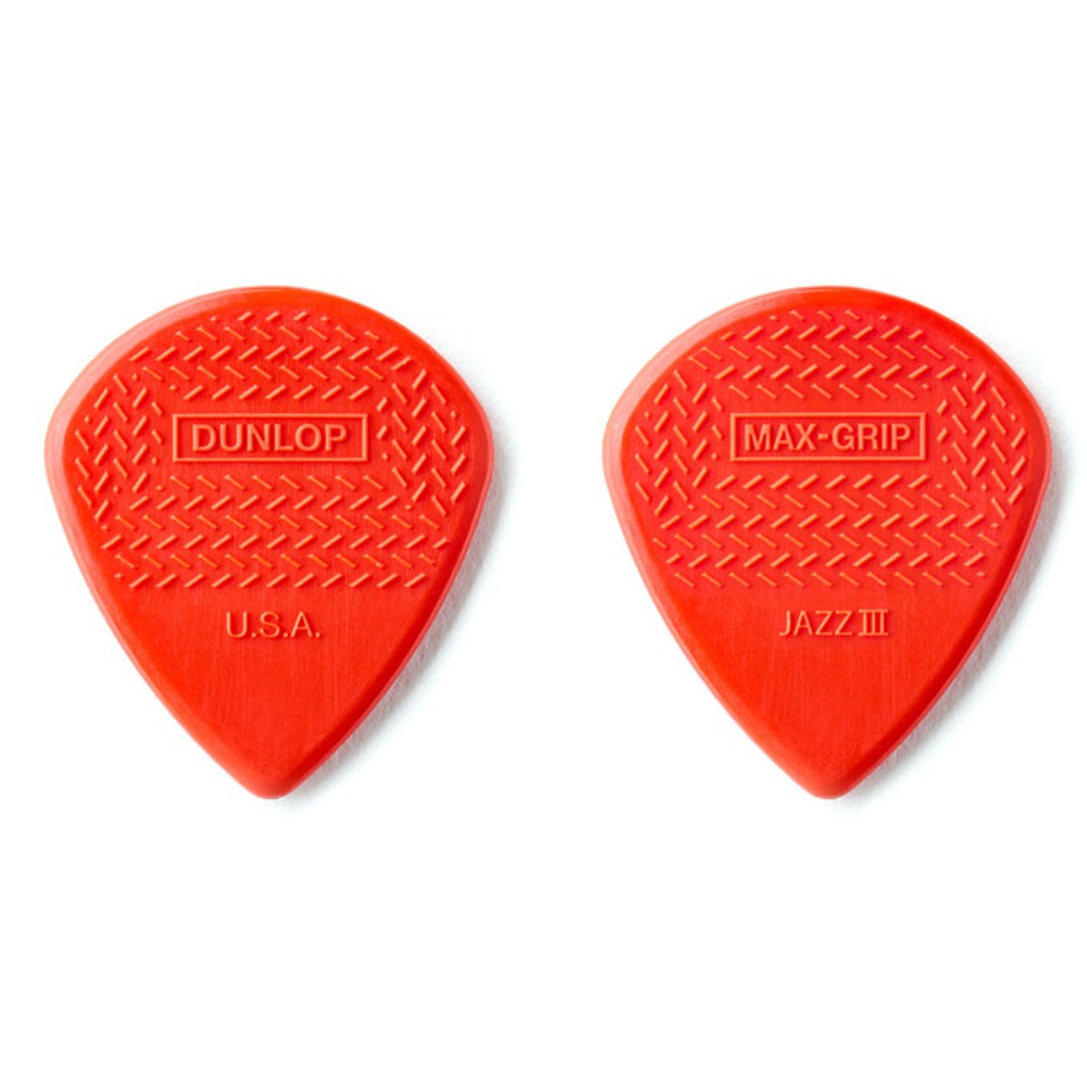던롭 맥스그립 재즈3 피크 나일론 빨간색 Dunlop MAX-GRIP® JAZZ III NYLON PICK Red