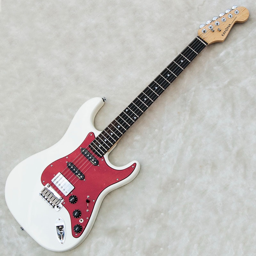 칸지나 스트라토캐스터(블랙커스텀) 흰색+빨강픽가드 Kanjina Stratocaster Blackcustom White+Red Pickguard