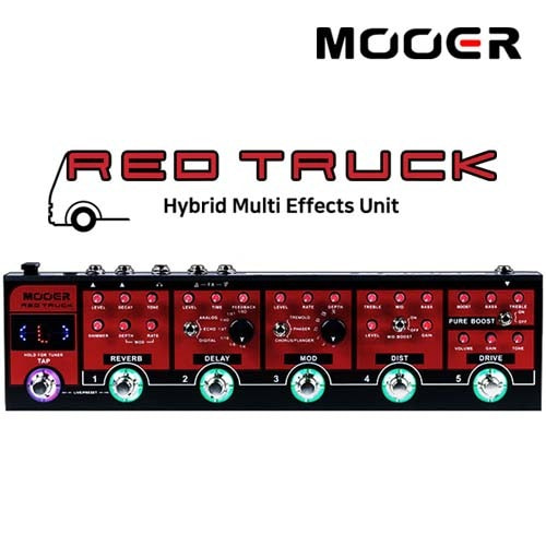 무어오디오 레드트럭 기타멀티이펙터 Mooeraudio Red Truck Hybrid Multi Effects Unit 케이스,아답터포함