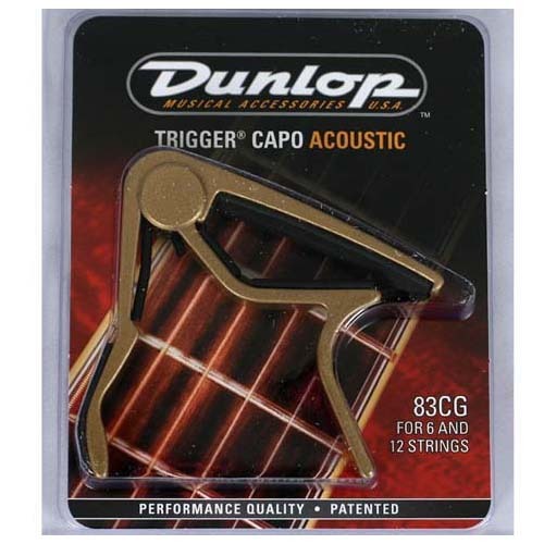 던롭 83CG 트리거카포 금색 어쿠스틱기타카포 통기타카포 Dunlop Acoustic Curved Trigger Capo Gold