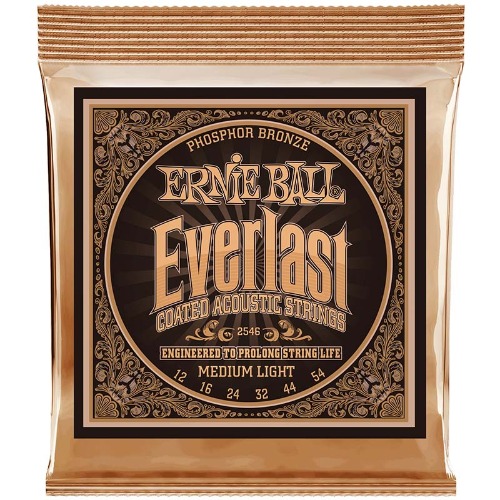 어니볼 에버라스트 코티드 어쿠스틱기타줄세트 포스포브론즈 미디엄라이트 Ernieball Everlast Coated Acoustic Strings Phosphor Bronze Medium Light 12,16,24,32,44,54 2546