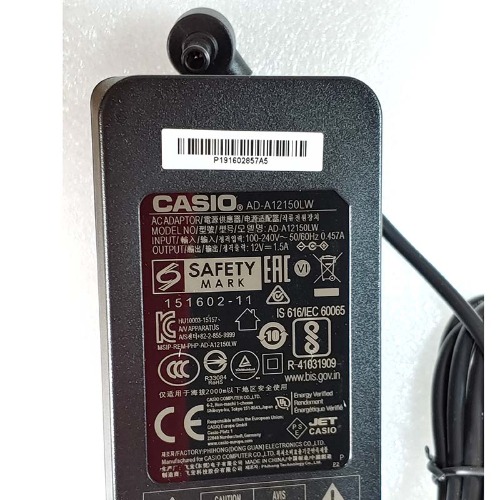 MSE 카시오 AD-A12150LW CDP,PX 시리즈 건반 전용아답터 DC12V1.5A (+) Casio ADA12150LW 카시오정품