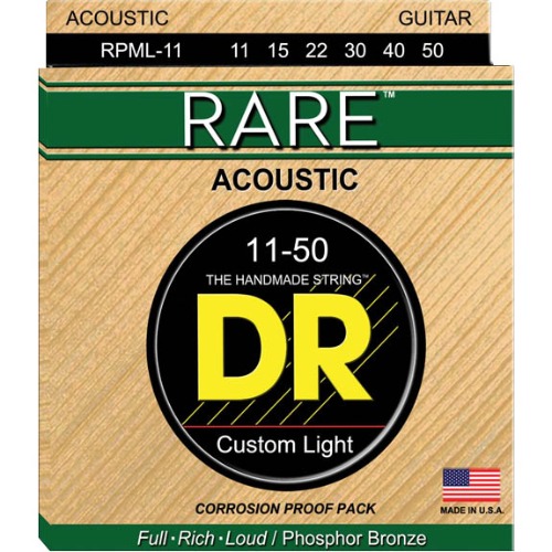 DR RPML11 레어 포스포브론즈 커스텀라이트 DR RPML-11 Rare Acoustic Strings Phosphor Bronze 11,15,22,30,40,50