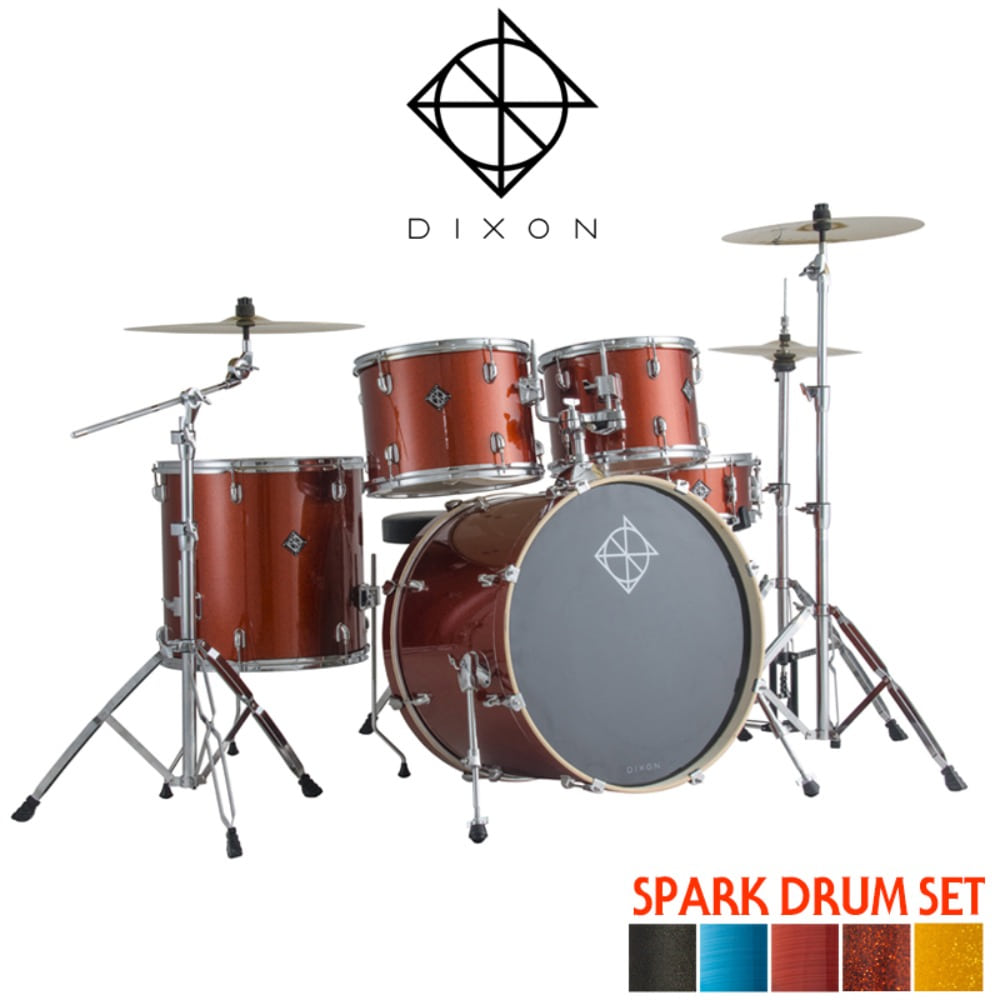 딕슨 스파크 5기통 스탠다드사이즈 드럼세트 Dixon Spark 5 Drum Standard Set 12,13,16탐,14스네어22베이스
