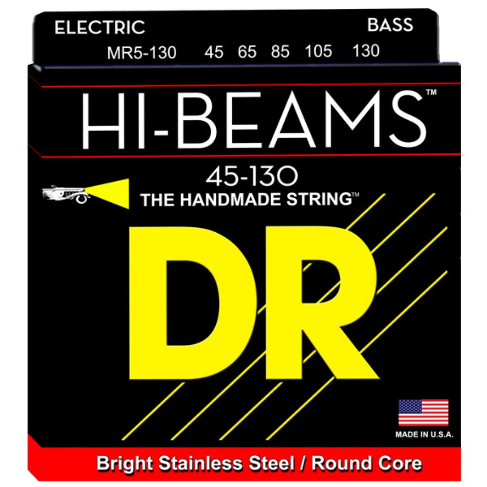 DR 하이빔 5현베이스줄 45130 스탠 DR Hi-Beams 45-130 Bass 5Strings 스테인리스스틸,라운드코어 45,65,85,105,130 MR5-130
