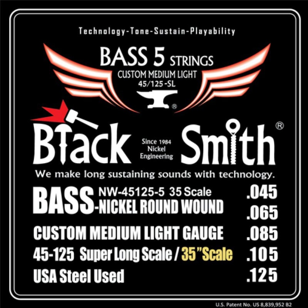 블랙스미스 5현베이스줄 롱스케일 45125 니켈 BlackSmith 45-125 Bass Strings 45,65,85,105,125 NW45125SL