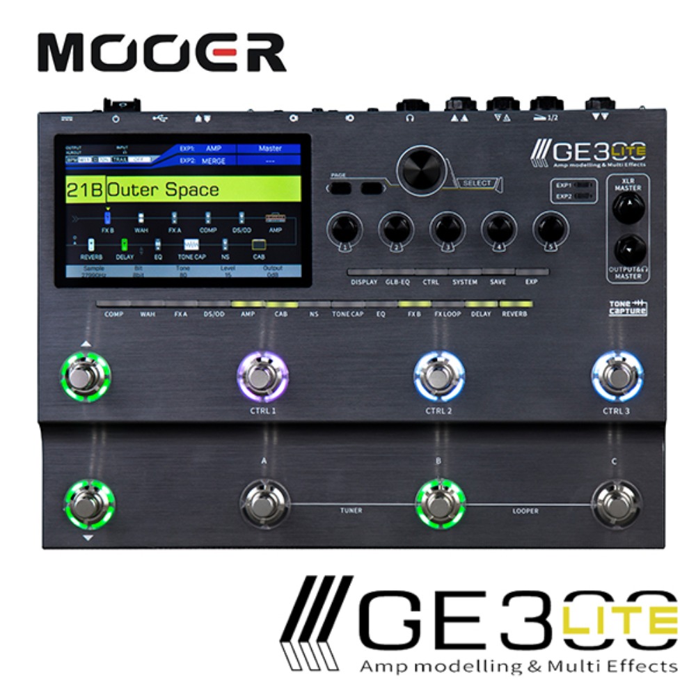 무어오디오 GE300 라이트 일렉멀티이펙터 Mooeraudio GE-300 Lite Multi Effects 전원아답터포함