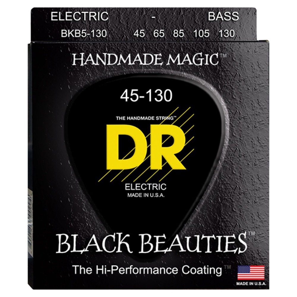DR 블랙뷰티 5현베이스줄 45130 스탠 검정색 DR Black Beauties 45-130 Bass 5Strings K3코팅 스테인리스스틸 라운드코어 45,65,85,105,130 BKB5-130