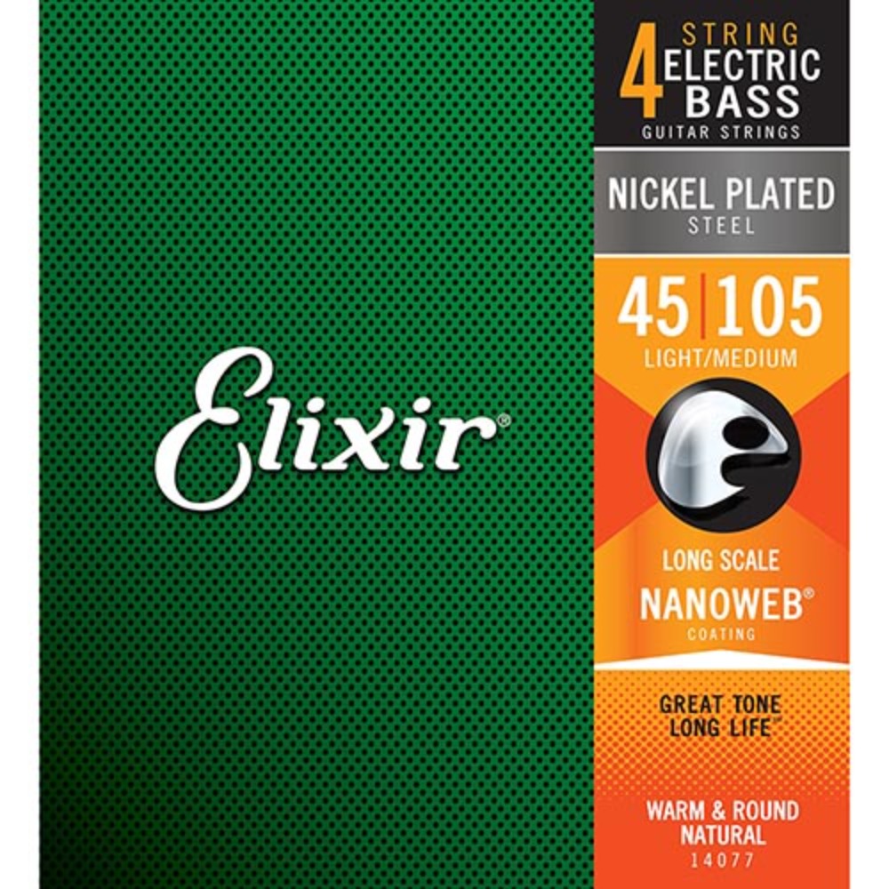 엘릭서 14077 나노웹 니켈 베이스줄 45105 라이트미디엄 Elixir Nanoweb Bass Nickel Light Medium 45-105 45,65,85,105