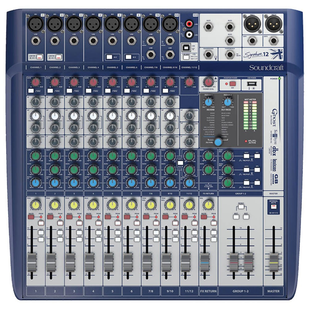 사운드크래프트 시그니처12 믹서 이펙트포함,USB레코딩 Soundcraft Signature12 Analog Mixing Console
