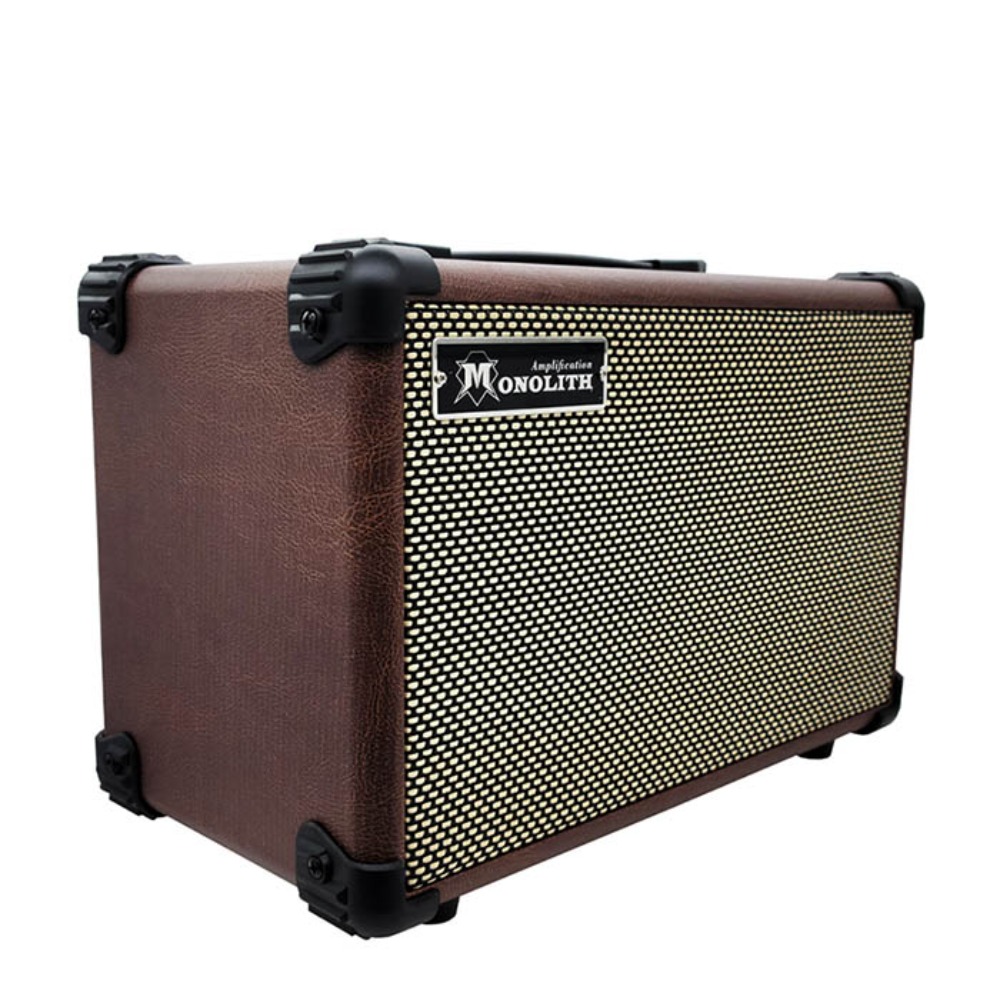모노리스 PA15RC 통기타앰프 갈색 Monolith PA-15RC Acoustic Amp Brown 15w,2채널(마이크,기타)