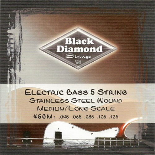 블랙다이아몬드 5현베이스줄 세트 45125 게이지 스탠 Blackdiamond 45-125 Bass Strings 스테인리스스틸 45,65,85,105,125 450M