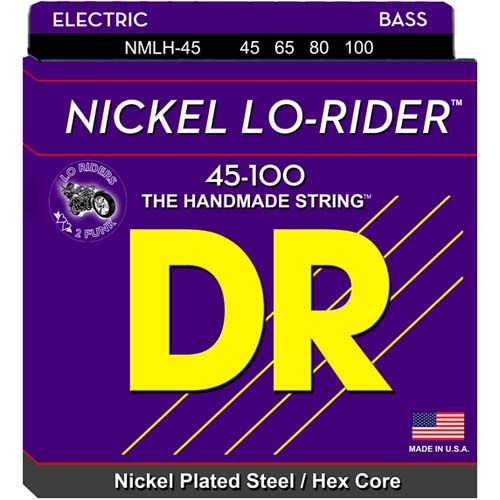 DR 니켈로라이더 4현베이스줄 45100 니켈 DR Nickel Lo-Rider 45-100 Bass Strings 니켈플레이티드스틸,헥사코어 45,65,80,100 NMLH-45