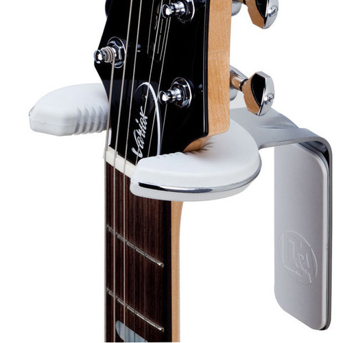 디앤에이 WH0101 기타벽걸이 브라켓 기타행거 흰색 D&amp;A WH-0101 Grip White&amp;Chrome 그립 화이트크롬