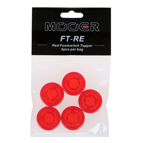 무어오디오 FTRE 이펙터 페달스위치 토퍼 5개 빨간색 Mooeraudio FT-RE Footswitch Topper Red (5) 페달버튼 높이를 높이는제품